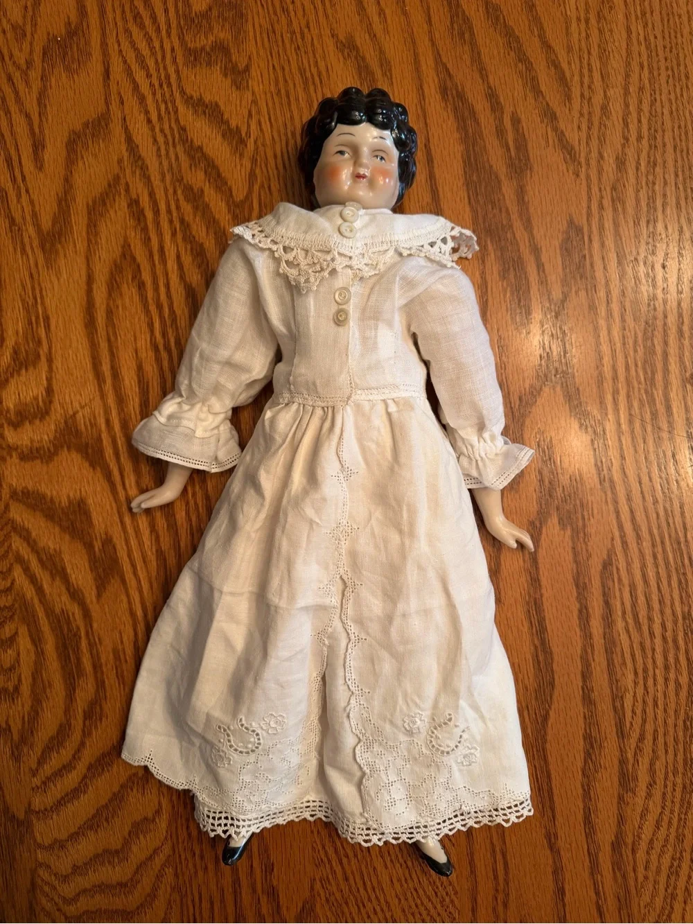 Antique 1890 china headed German flattop doll